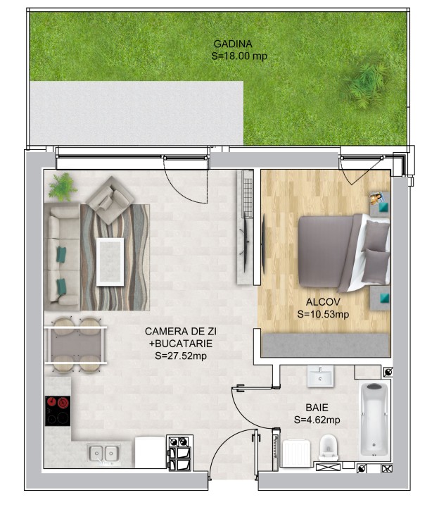 Apartamente Tip Studio Cortina126